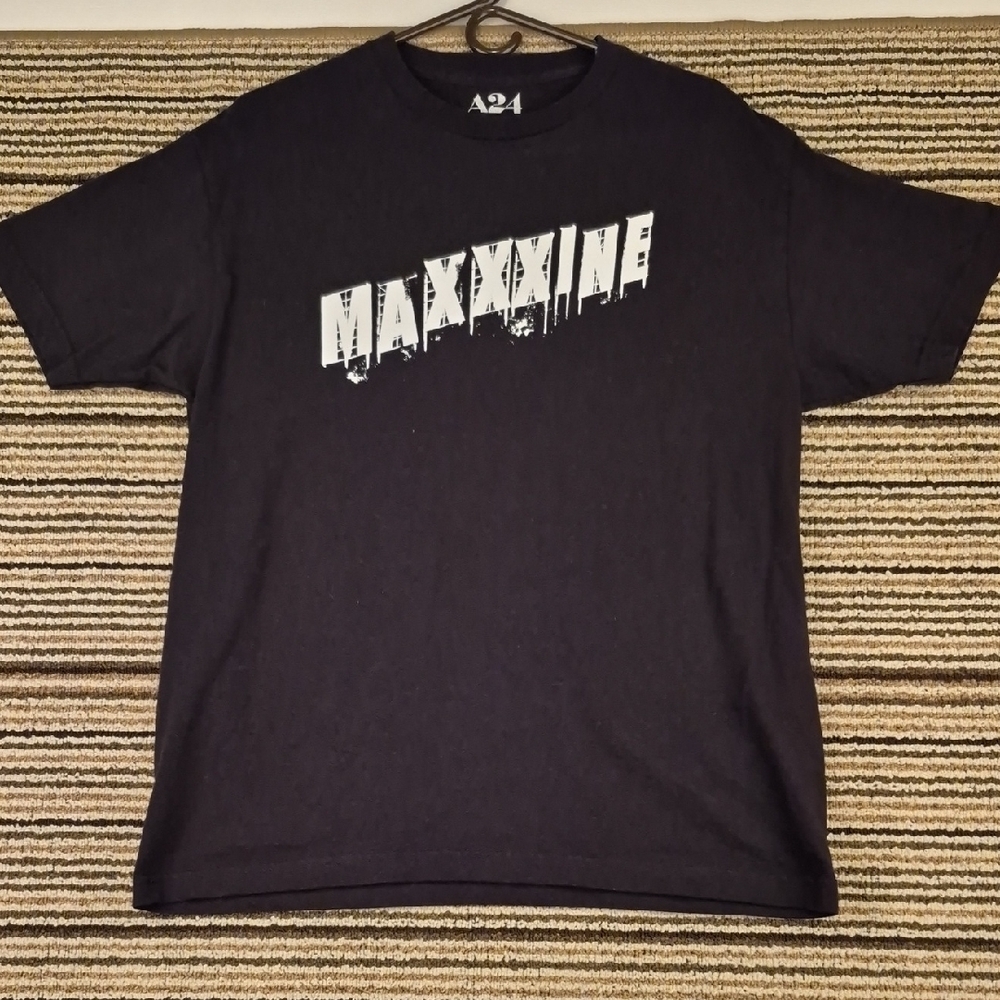 MAXXXINE Movie A24 Black‎ White Cotton Mens Large Short Sleeve T Shirt RARE